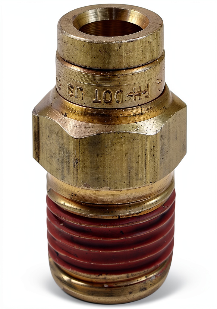 Airide brass NPT adapter installed on a vehicle brake line